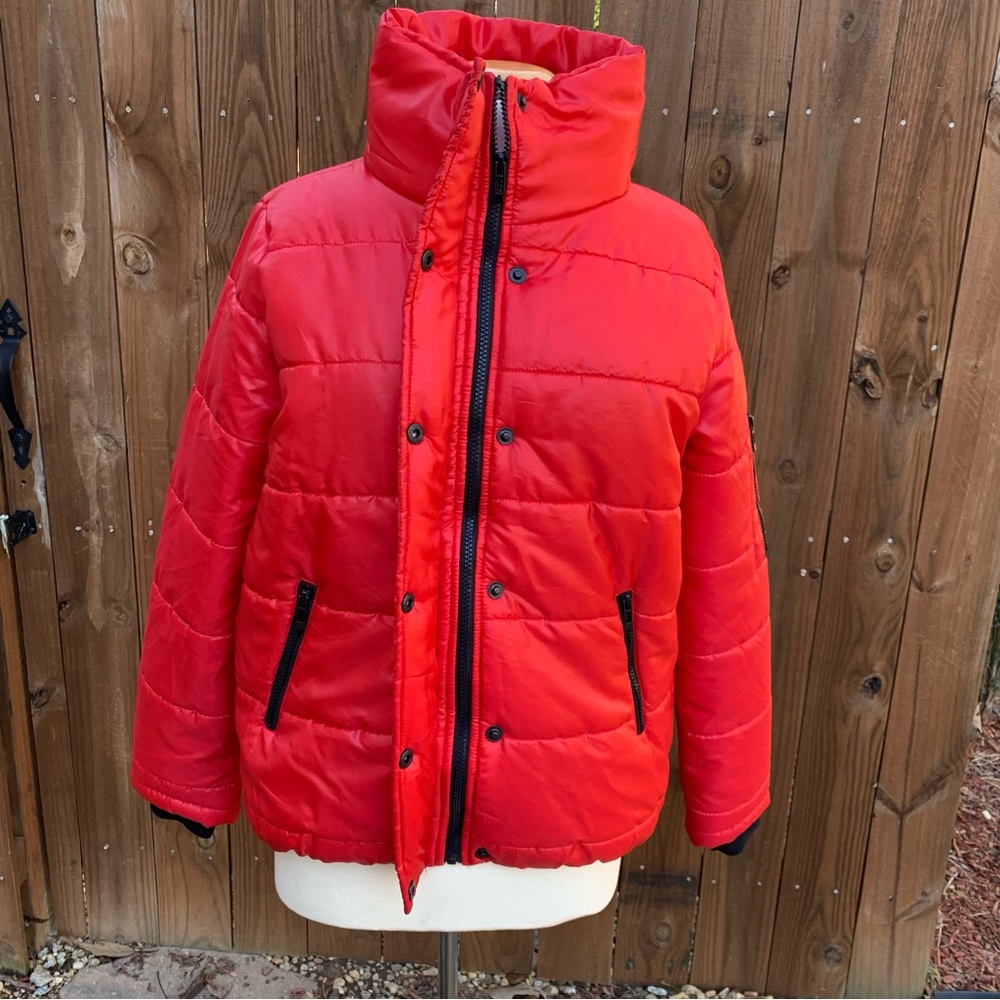 Rising Women's Funnel Puffer Jacket | Size Small | Red